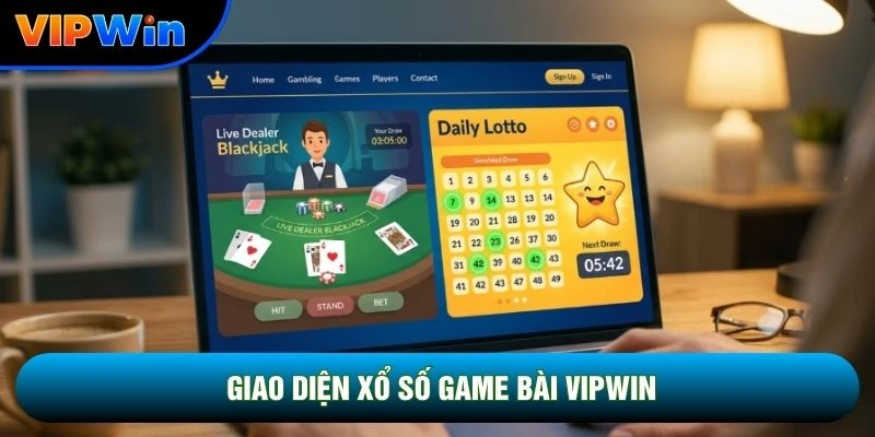 Giao diện xổ số game bài vipwin