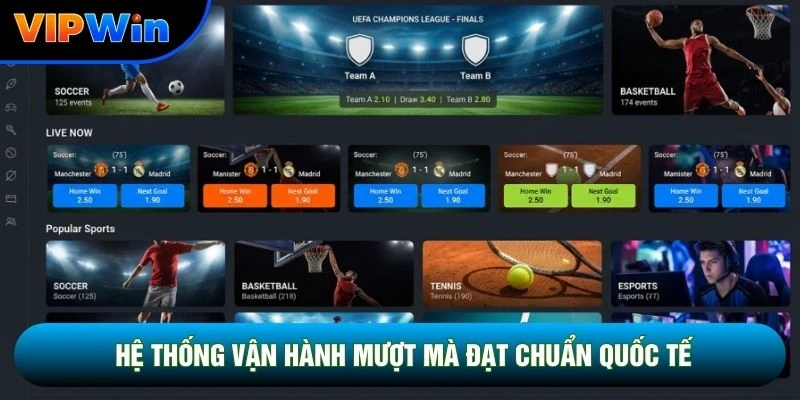 Hệ thống vận hành mượt mà đạt chuẩn quốc tế